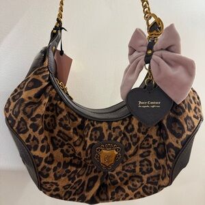 BRAND NEW Juicy Couture Leopard Print Shoulder Hobo Bag
